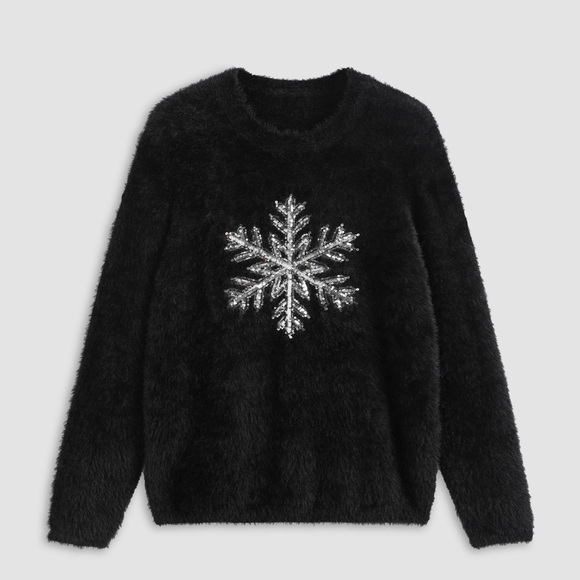 🆕NWT Shop Cider🍎 | Snowflake ❄️ Pattern Fluffy Sweater - Picture 1 of 9